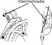 Klemmung des Schaltzugs am Umwerfer bzw. Schaltwerk